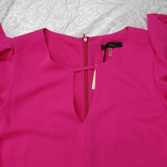 TRINA TURK Brilliant Fuchsia Ruffle Dress NWY Size 12 - Picture 6 of 9